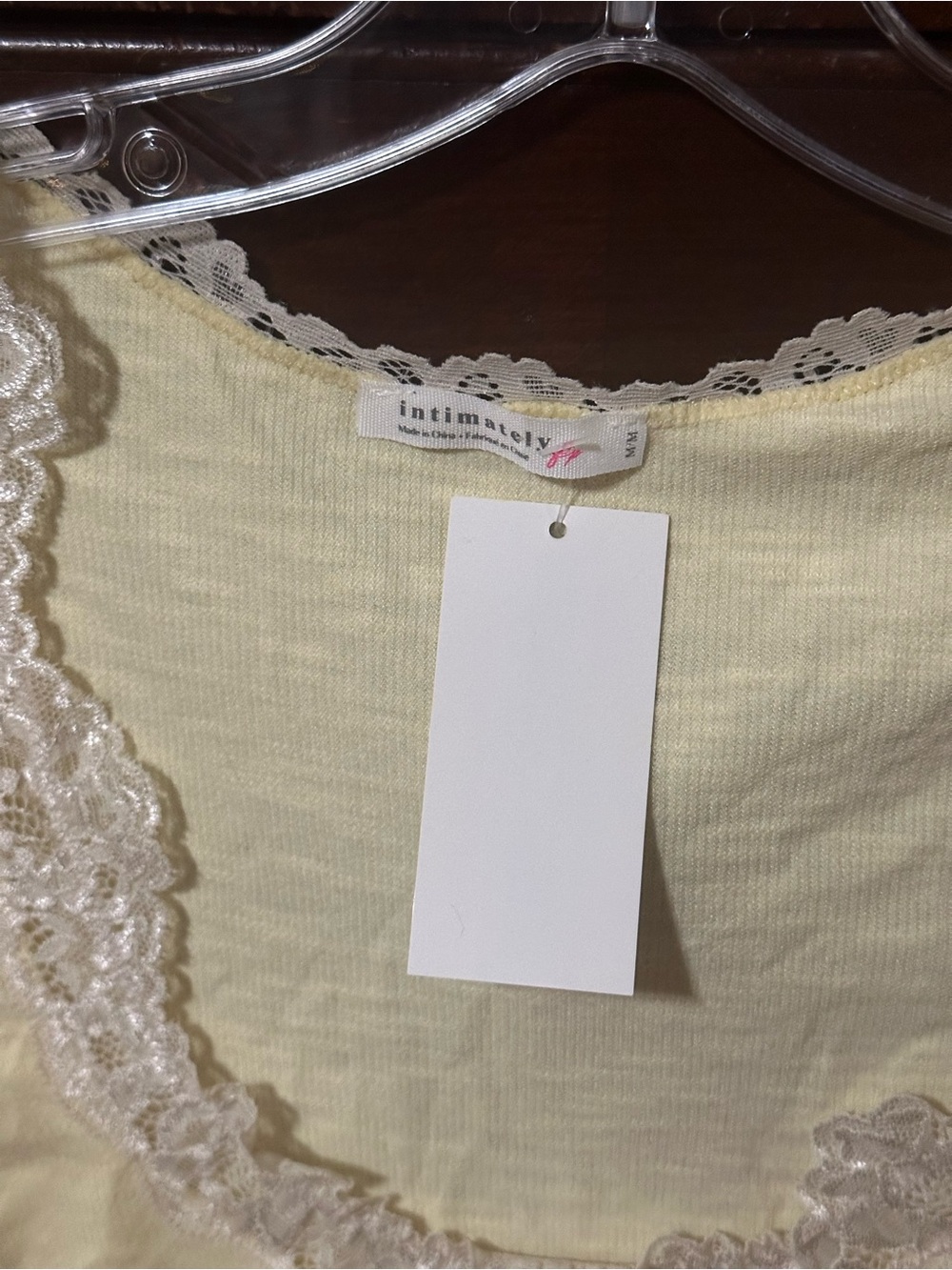 Free People Intimately Lace Trim Scoop Neck Top - Soft Yellow - Picture 2 of 3